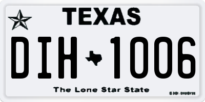 TX license plate DIH1006