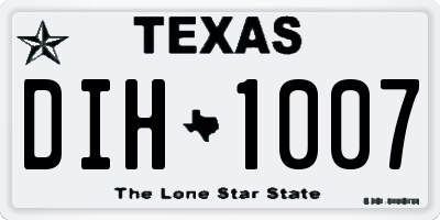 TX license plate DIH1007