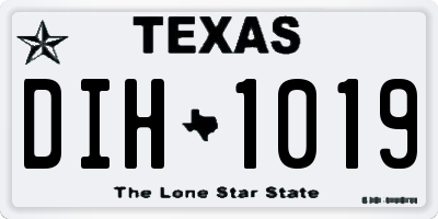 TX license plate DIH1019