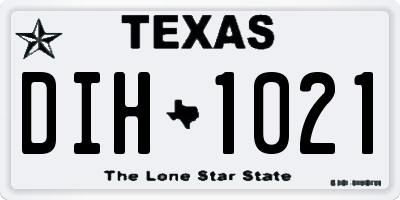 TX license plate DIH1021