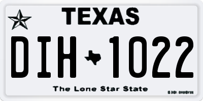 TX license plate DIH1022