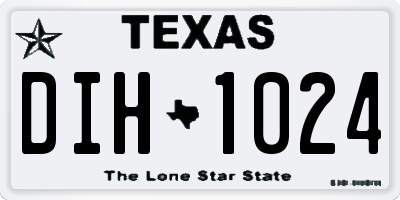 TX license plate DIH1024