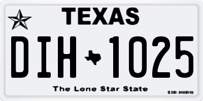TX license plate DIH1025