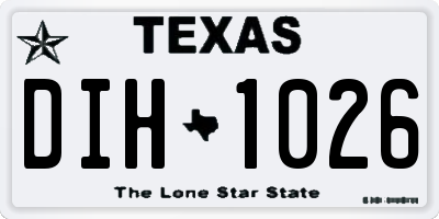 TX license plate DIH1026