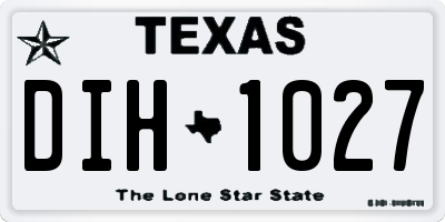 TX license plate DIH1027