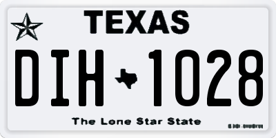 TX license plate DIH1028