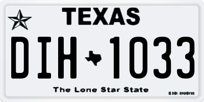 TX license plate DIH1033