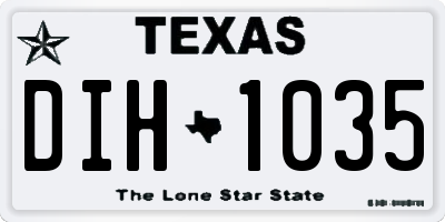 TX license plate DIH1035
