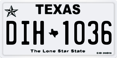 TX license plate DIH1036