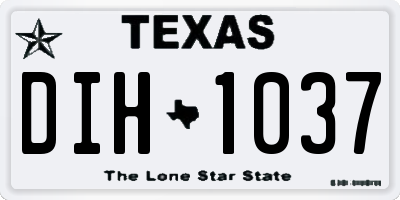 TX license plate DIH1037