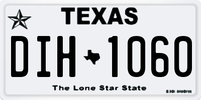 TX license plate DIH1060