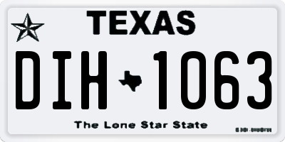 TX license plate DIH1063