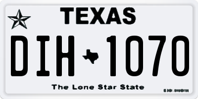 TX license plate DIH1070