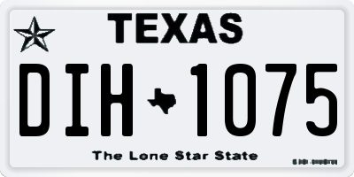TX license plate DIH1075
