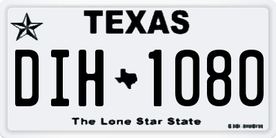 TX license plate DIH1080