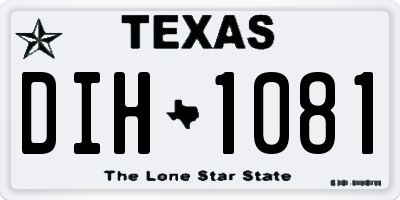 TX license plate DIH1081