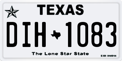 TX license plate DIH1083