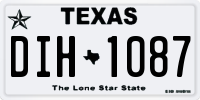 TX license plate DIH1087