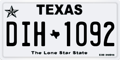 TX license plate DIH1092