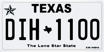 TX license plate DIH1100