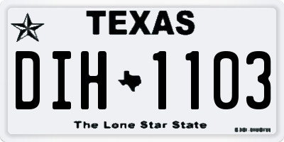 TX license plate DIH1103