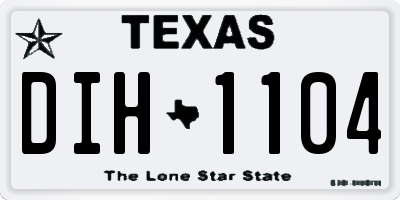 TX license plate DIH1104