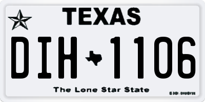 TX license plate DIH1106