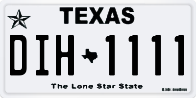 TX license plate DIH1111