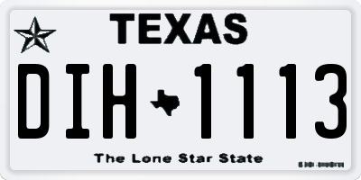 TX license plate DIH1113