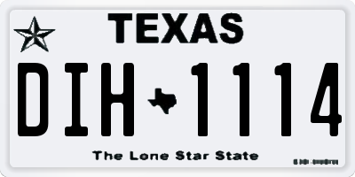 TX license plate DIH1114