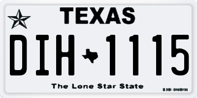 TX license plate DIH1115