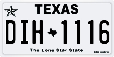 TX license plate DIH1116