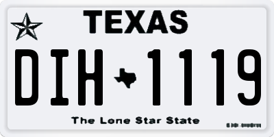 TX license plate DIH1119