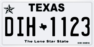TX license plate DIH1123