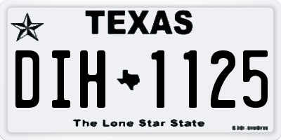 TX license plate DIH1125
