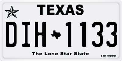 TX license plate DIH1133