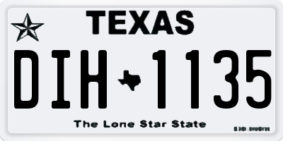 TX license plate DIH1135