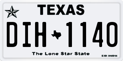 TX license plate DIH1140