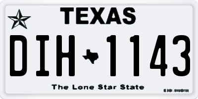 TX license plate DIH1143