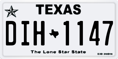TX license plate DIH1147