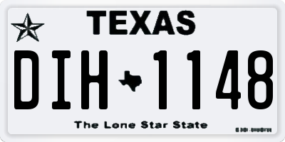 TX license plate DIH1148