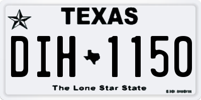 TX license plate DIH1150