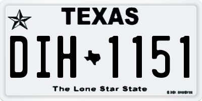 TX license plate DIH1151