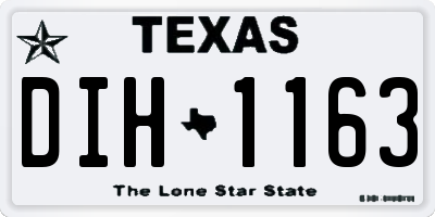 TX license plate DIH1163
