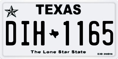 TX license plate DIH1165