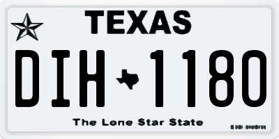 TX license plate DIH1180