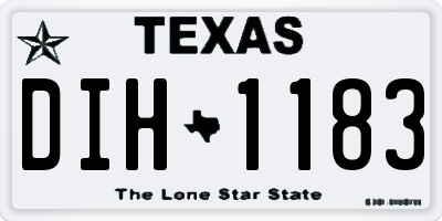 TX license plate DIH1183
