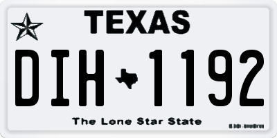 TX license plate DIH1192