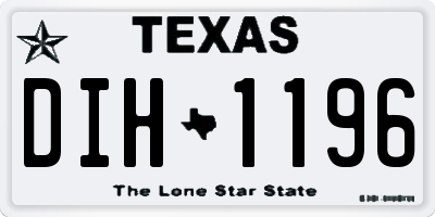 TX license plate DIH1196