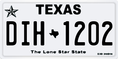 TX license plate DIH1202